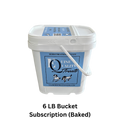 Equine Quality Treats in White bucket with blue label on a white background